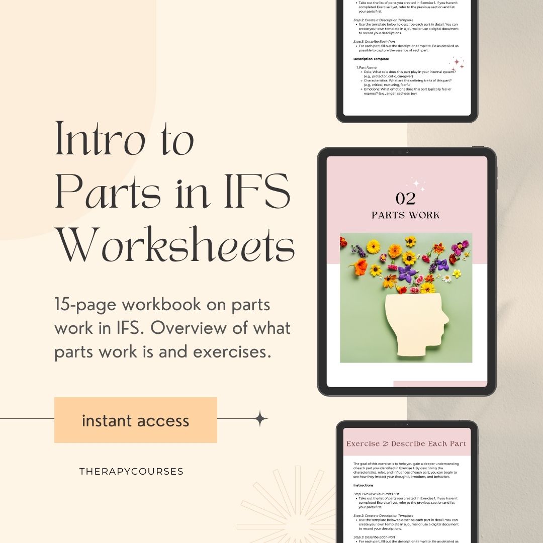Introduction to Parts Work - Internal Family Systems Worksheets (Printable PDF)