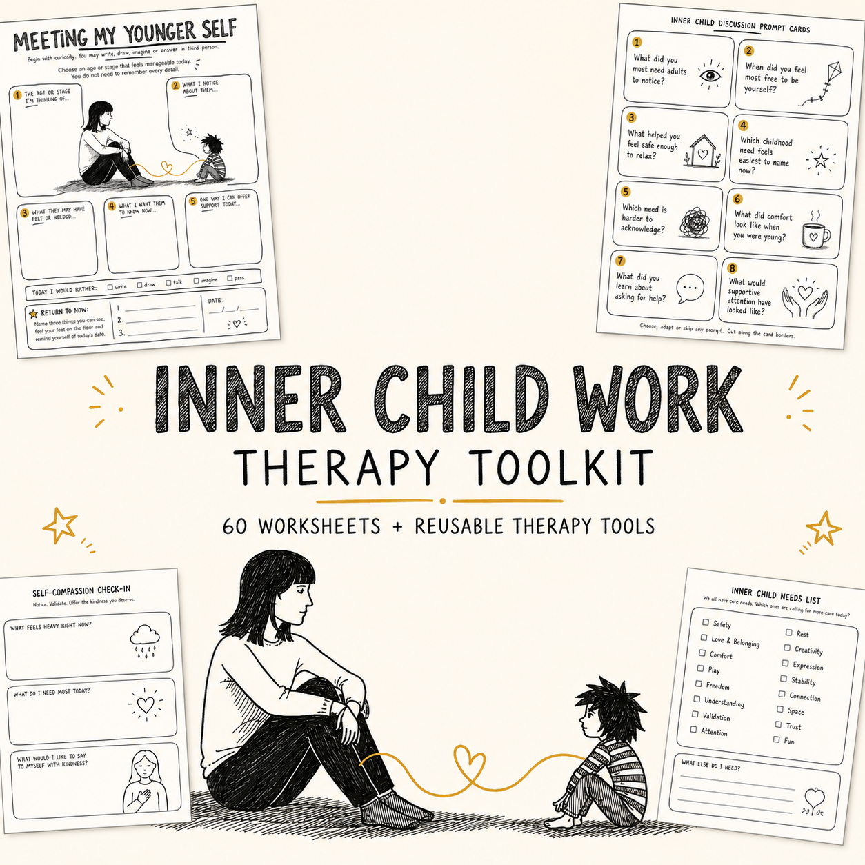 Inner Child Work Exercises: Healing the Inner Child Therapy Worksheets