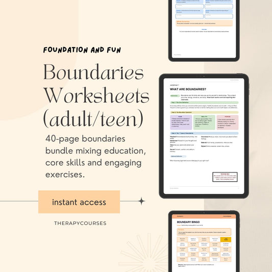 Boundaries Worksheets: 33 Therapist Ready Exercises for Setting Boundaries (Adult & Adolescent, Groups)