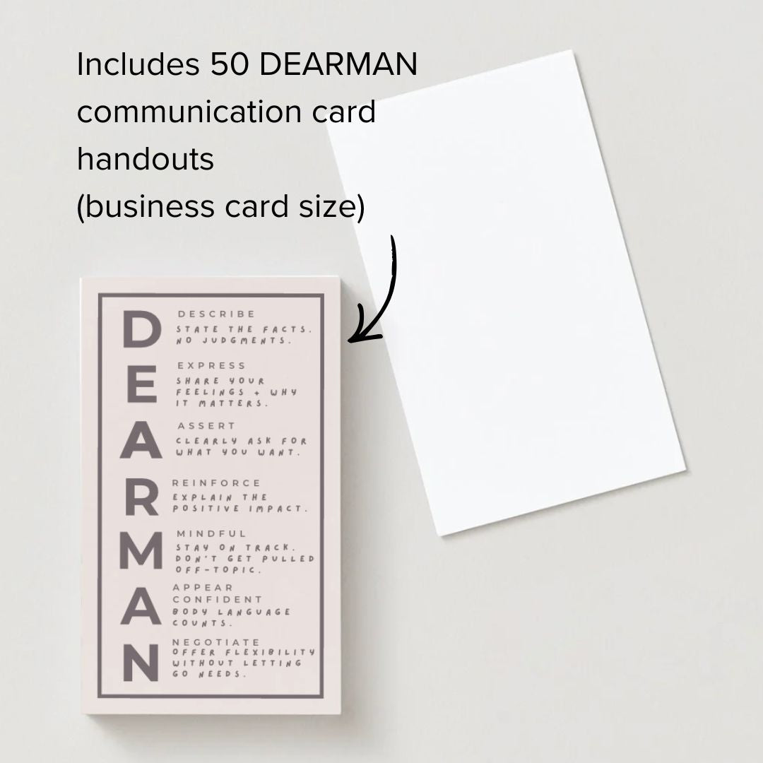 DBT Interpersonal Effectiveness Worksheets PDF & 50 DEARMAN Communication Cards