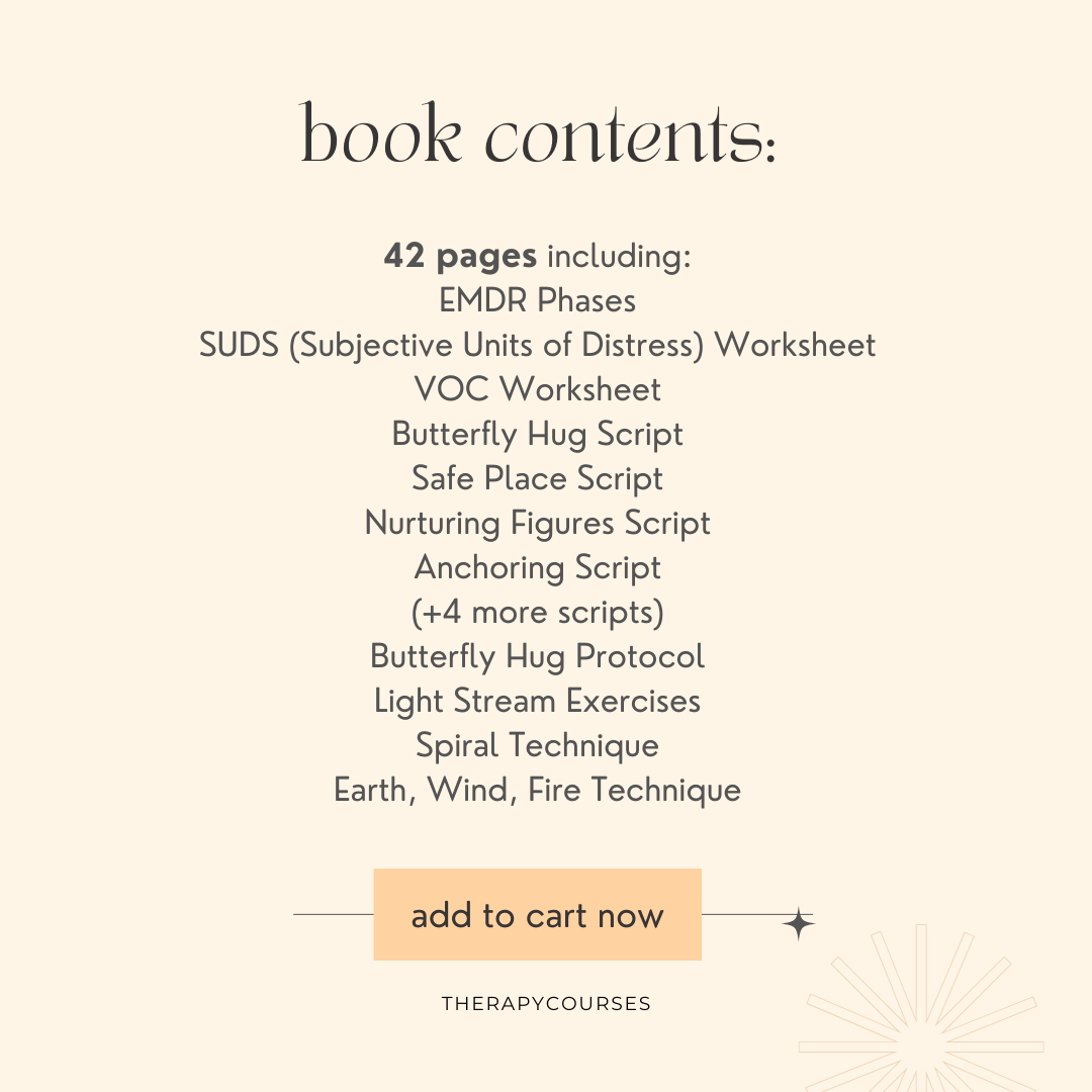 EMDR Worksheets for Therapists - EMDR Workbook inc Phases, Scripts, Ex ...