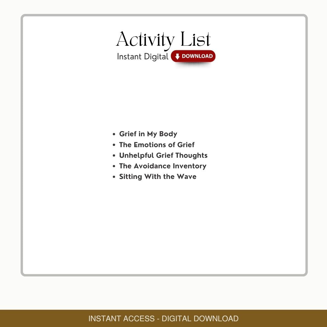 Processing Emotion in Grief Worksheets for Therapists - CBT + Dual Process Bundle PDF