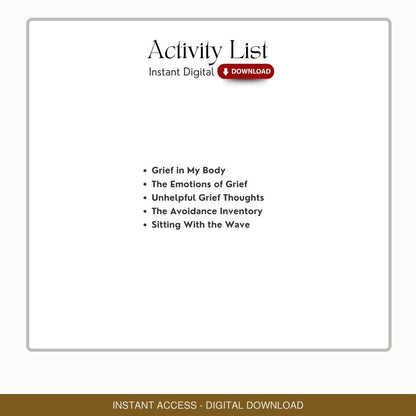 Processing Emotion in Grief Worksheets for Therapists - CBT + Dual Process Bundle PDF
