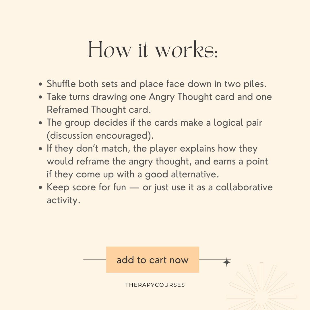 Catch It and Cool It - A CBT Anger Management Therapy Game Tool (1:1, Groups & Teens)