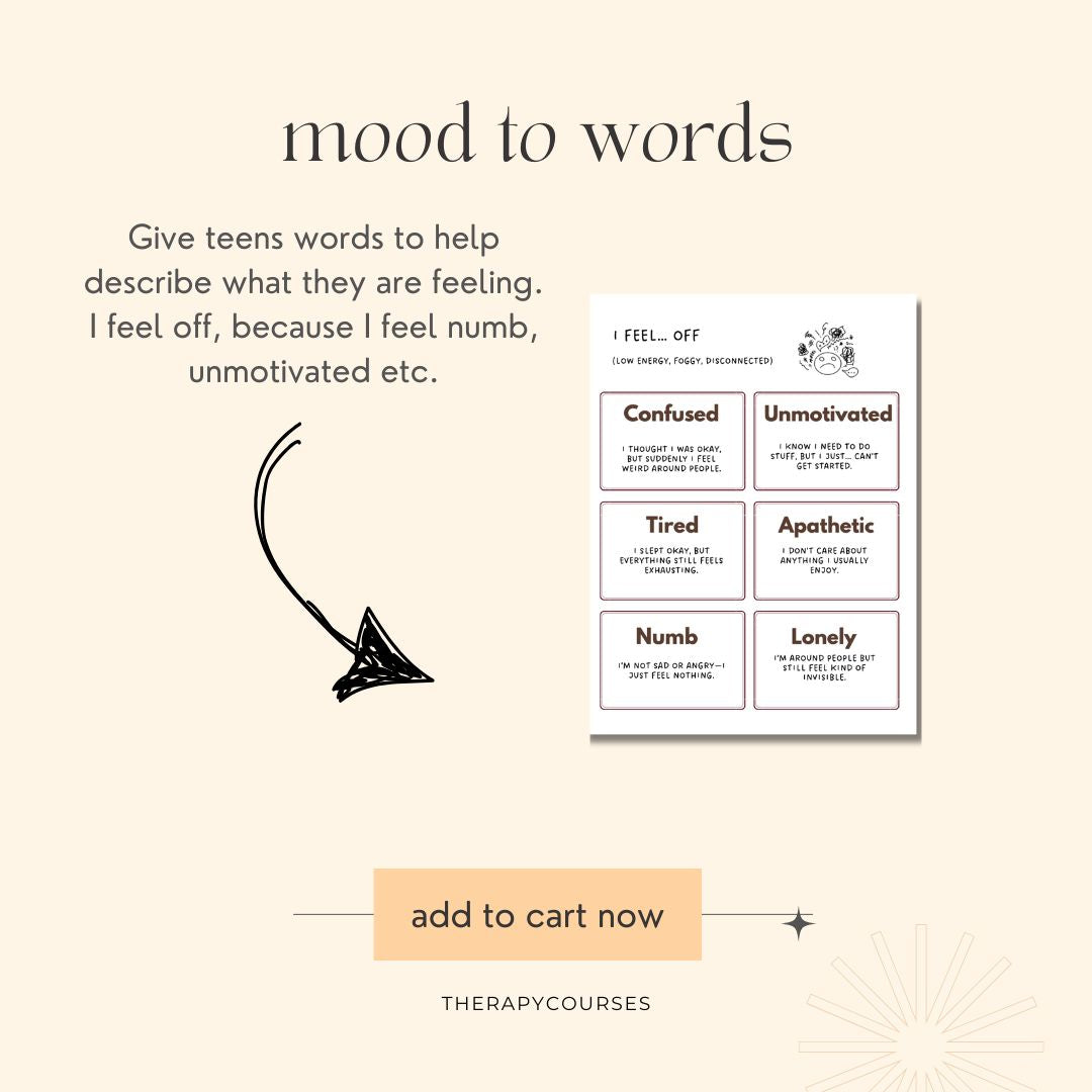Mood to Word Worksheet: Help Teens Express Feelings