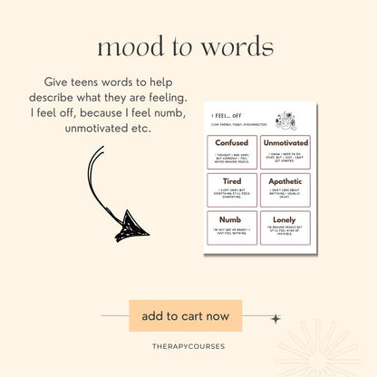Mood to Word Worksheet: Help Teens Express Feelings