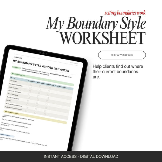 Boundary Style Self-Assessment Worksheets - Understand Your Current Boundaries