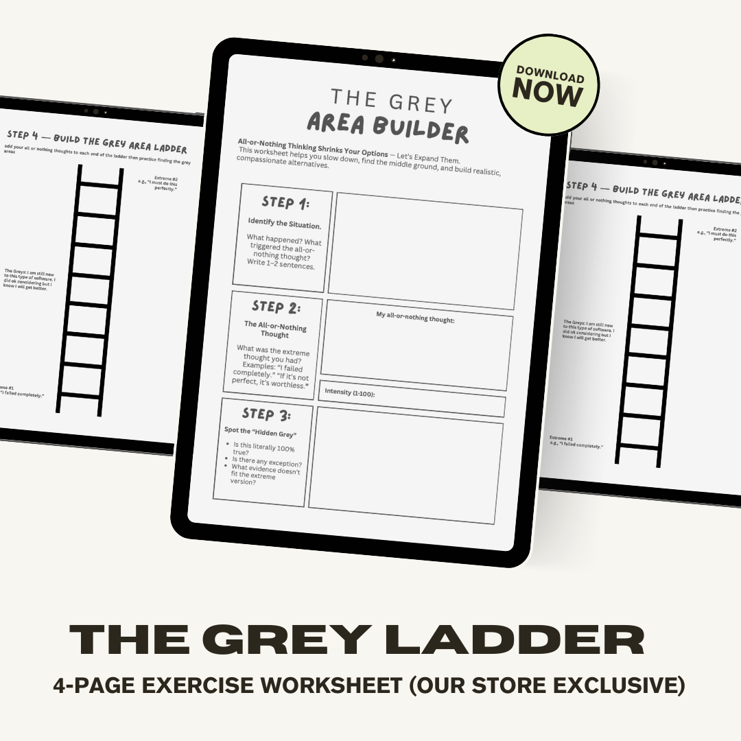 Grey Area Builder Worksheet — Spot Cognitive Distortions (CBT Tool for Teens, Groups & Adults)
