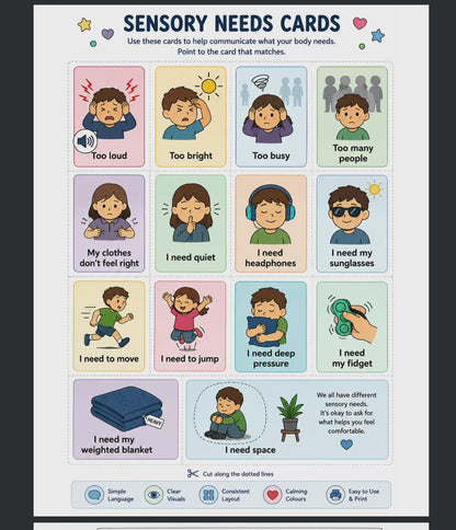 ASD Communication Cards - 142 Visual Aids for Autism + Non-verbal