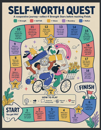 Self-Worth Therapy Toolkit for Teens: Workbook, Cards and Games