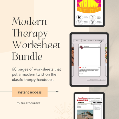 Modern Therapy Worksheets for A Distracted World - CBT, DBT, ACT Reimagined as Engaging Worksheets