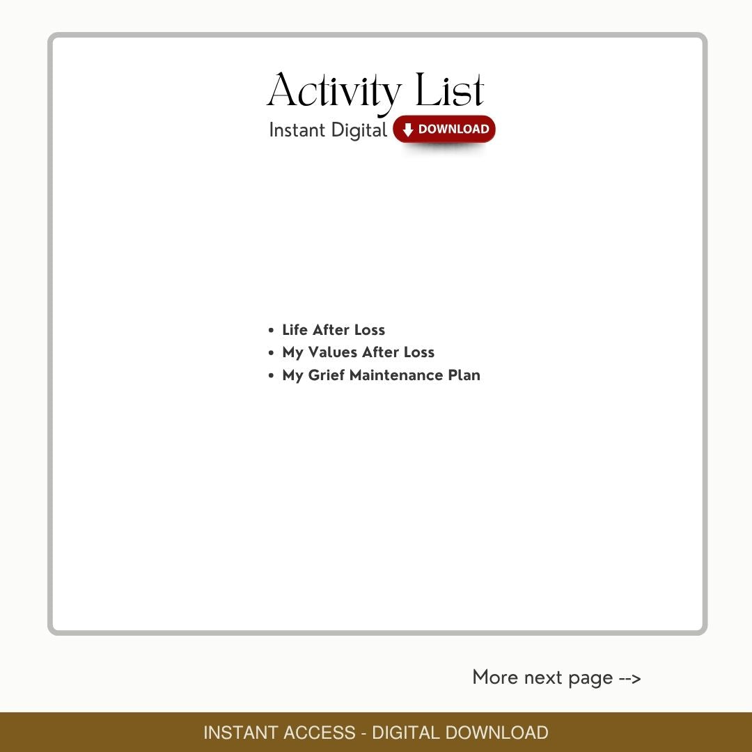 Rebuilding After Grief Worksheets - Grief Counselling Resources Tools PDF