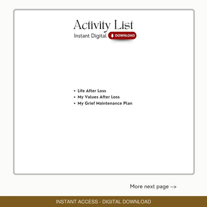 Rebuilding After Grief Worksheets - Grief Counselling Resources Tools PDF