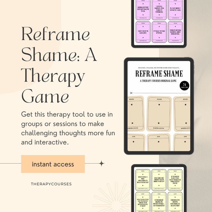 Reframe Cards Shame Reframe Card Game - Prompts to Challenge Shame, Group Therapy, C ...