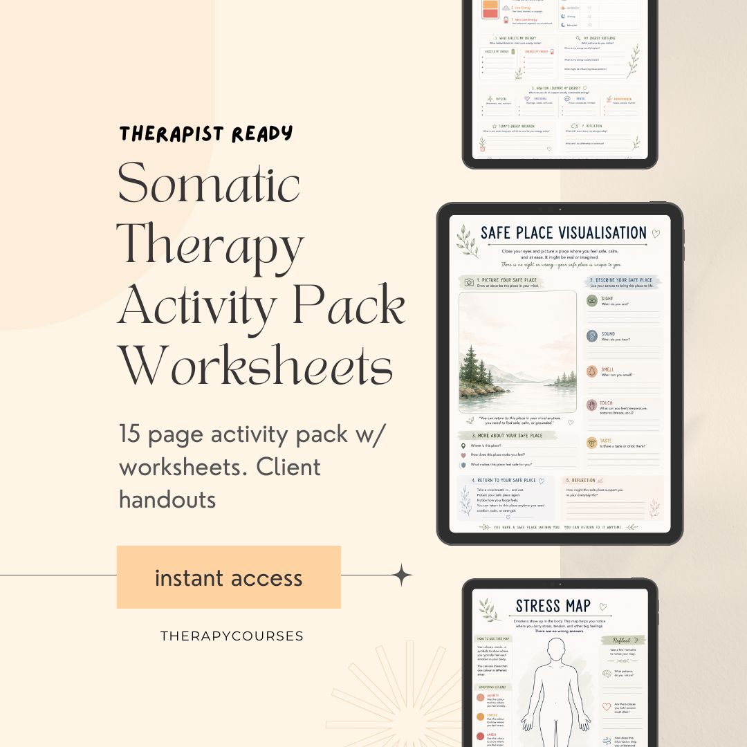 somatic therapy activity worksheet pack