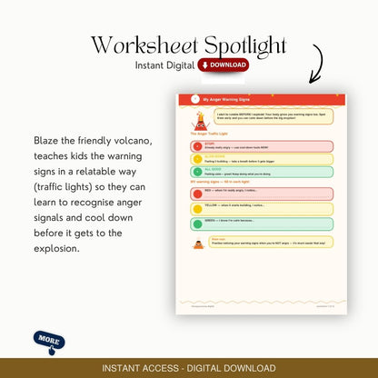 Anger Management Worksheets for Kids: 12 CBT Activities for Children Handouts Exercises (Ages 6-12)