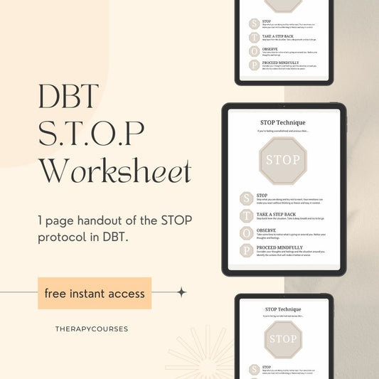 DBT STOP Worksheet Handout (Free PDF download)