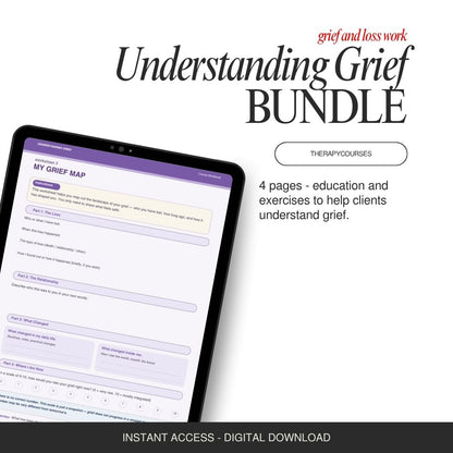 Understanding Grief Worksheets for Therapists - Dual Process Bundle PDF