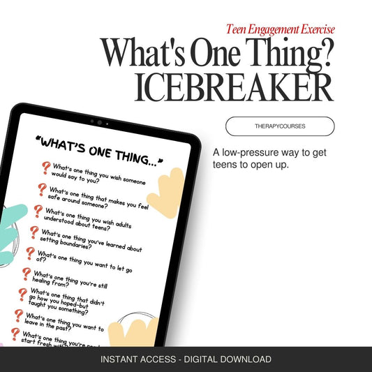 Whats one thing? Teen Icebreaker Mini Game - Get Teens to Open Up Worksheet