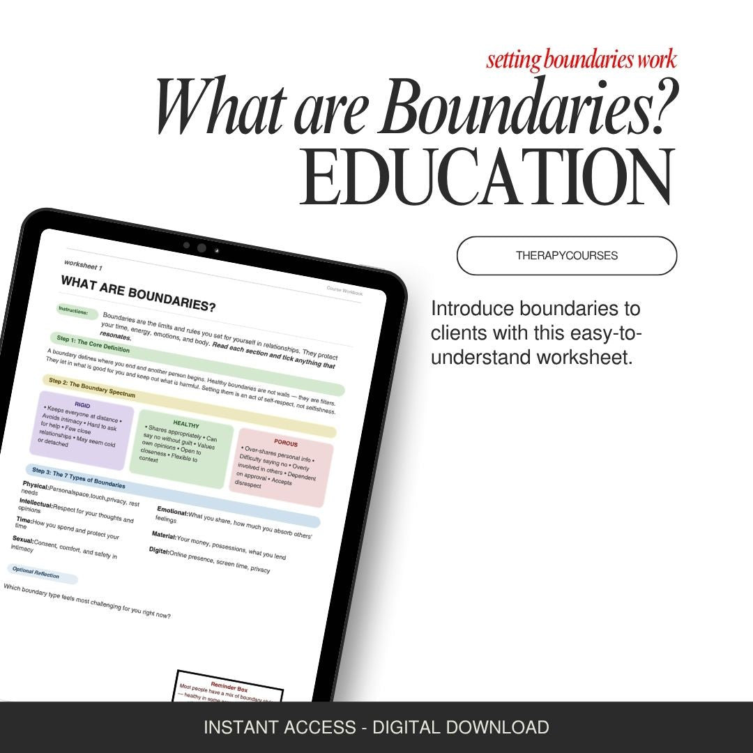 What are Boundaries Worksheet? Free Psycho-education Tool - Setting Boundaries Tools