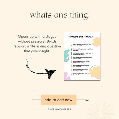 Whats one thing? Teen Icebreaker Mini Game - Get Teens to Open Up Worksheet