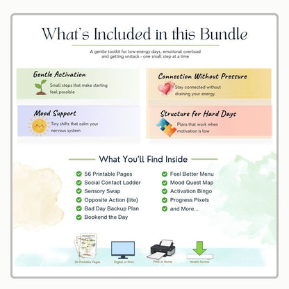 Behavioral Activation Worksheet Bundle - CBT for Depression, Adults, Teens, Groups, Therapy Tools Resources