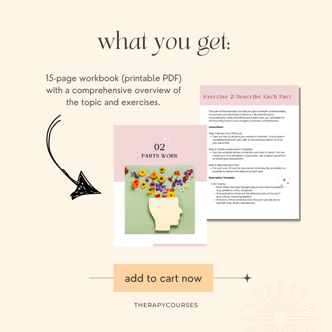 Introduction to Parts Work - Internal Family Systems Worksheets (Printable PDF)