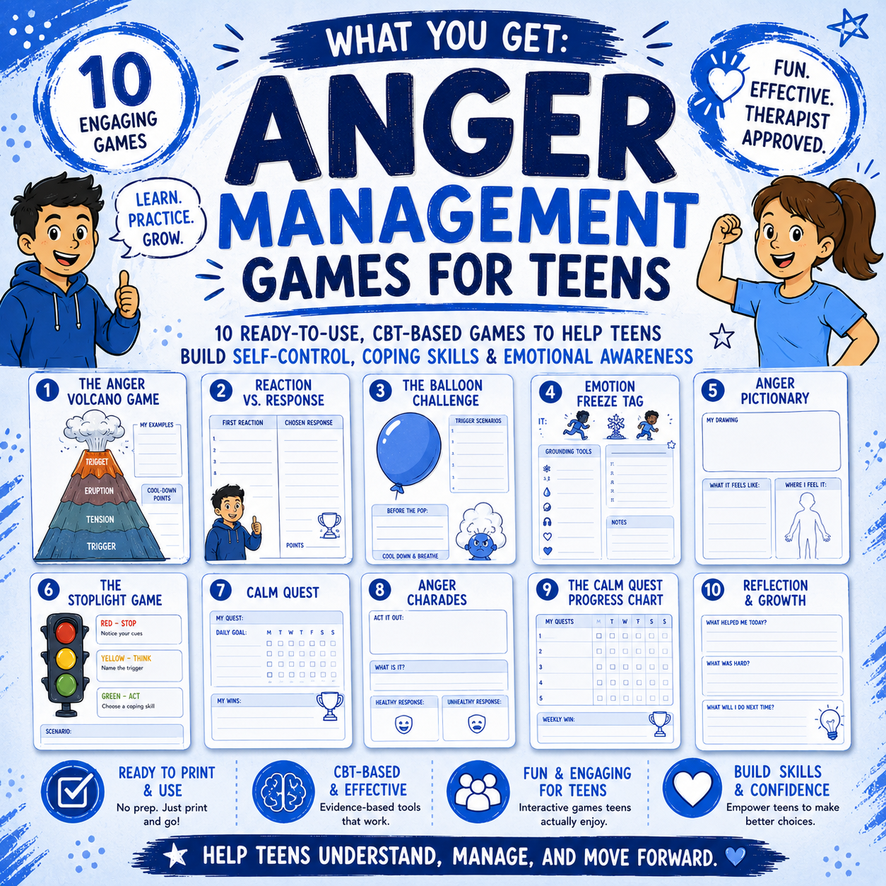 Anger Management Games for Teens: 10 Anger Therapy Games for Adolescents + Groups (PDF)