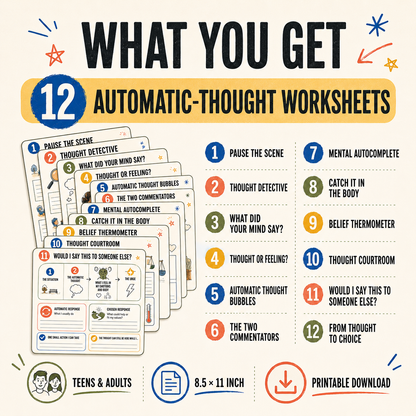 Automatic Thoughts Therapy Workbook: 12 Engaging CBT Activities