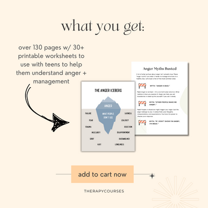 Anger Management Worksheets for Teens - 30+ Printable Exercises Handouts Individual or Group Therapy